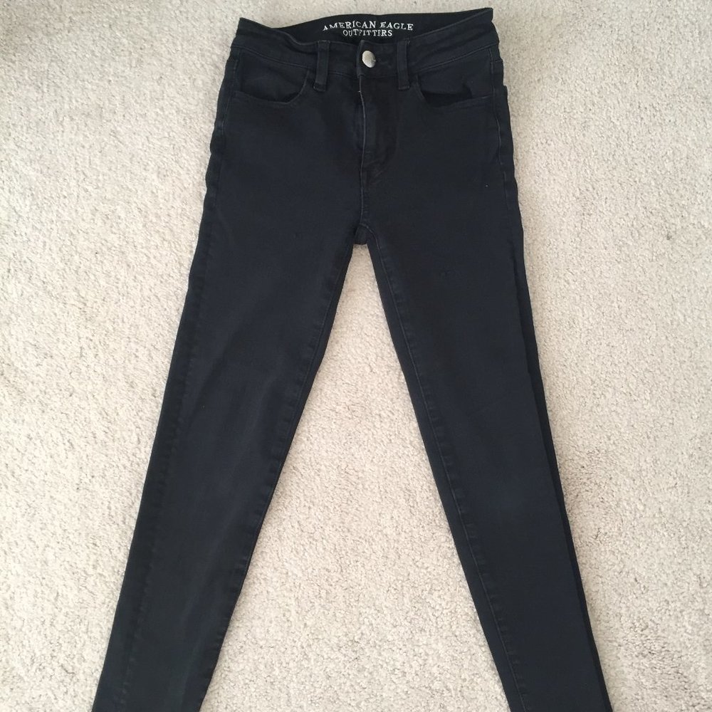 Black American Eagle High Rise Jegging